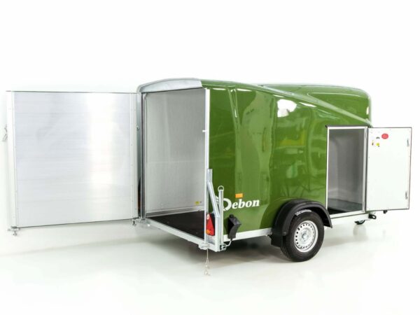 Debon Kofferanhänger Cargo 1300 Vollpoly 150x290cm H:160cm, Tür, olivgrün-Neu