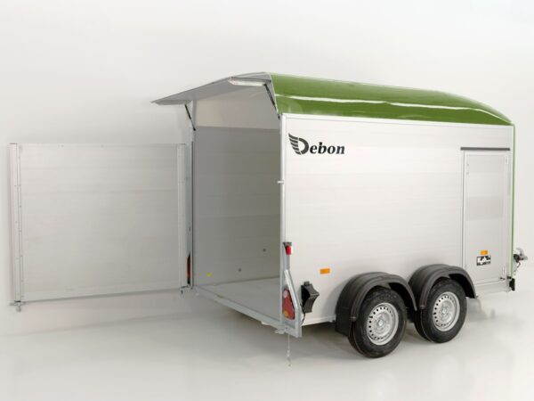 Debon Kofferanhänger C500 164x300cm H:200cm 2,6t-Alu-Polybug-Tür-olivgrün-Neu