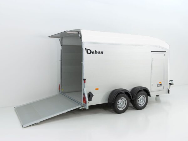 Debon Kofferanhänger Roadster Alu C700 179×378 H201 2,6t, Alu, Polybug, Tür, weiß-Neu