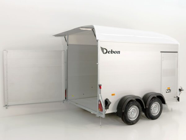 Debon Kofferanhänger C500 164x300cm H:200cm 2,0t, Alu, Polybug, Tür, weiß-Neu